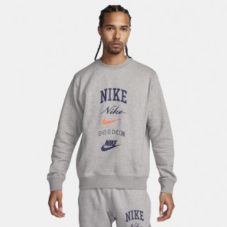 Nike Club Fleece sweatshirt met ronde hals en lange mouwen voor heren - Grijs