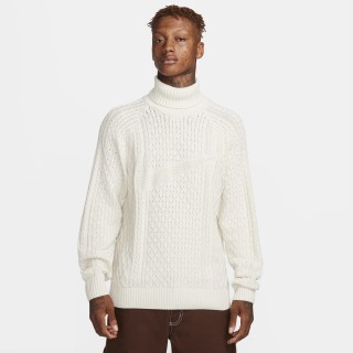 Nike Life cable knit sweater met col voor heren - Grijs